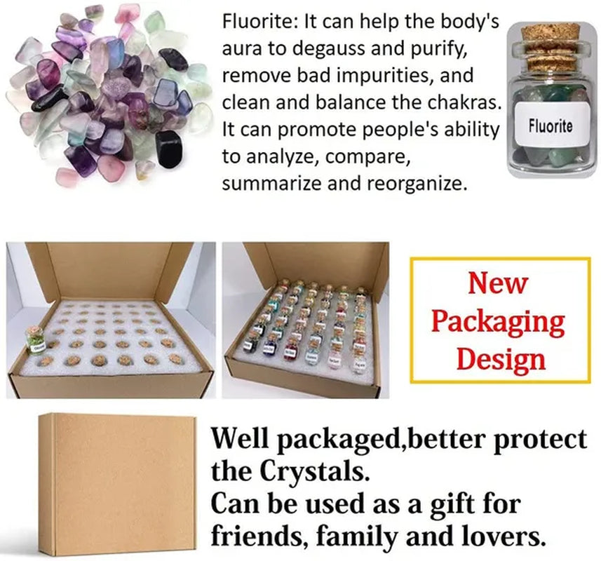 9PCS Gemstones Bottles Crystals and Healing Stones Witchcraft Supplies Crystals Chakra Healing Crystals Bulk Crystals Witchy Room Décor