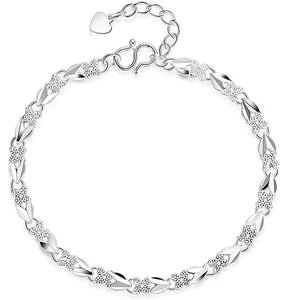 925 Sterling Silver Bracelet for Women Silver Bracelet Four-Leaf Clover Jewelry Friendship Bracelets Lucky Cute Bracelets