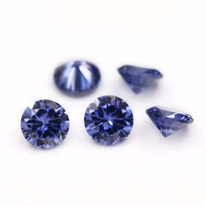 5 Pcs Beautiful Unheated Gemstones Blue Diamond 5.5*5.5mm Sapphire Round Cut Sri-Lanka Gemstone