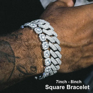 Hip Hop Bracelet Cuban Link Bracelet Ice Out Tennis Bracelet for Men and Women Hip Hop Jewelry