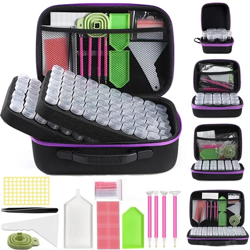 Diamond Painting Storage Box Container with Accessories Tools Kits for Beads Diamonds Rhinestones Storage