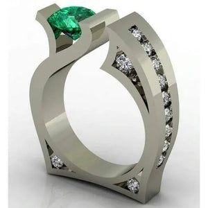 Exquisite Women'S 925 Sterling Silver Opening Diamond Ring Fashion Tsavorite Jewelry Anniversary Gift Proposal Engagement Wedding Band Rings