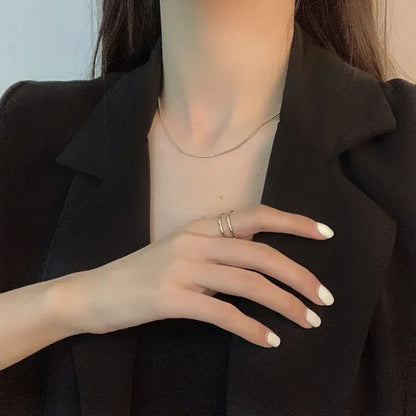 Women's Jewelry 16-inch-30-inch Single-layer Necklace Popular Style Snake Chain Metal Chain Necklace Girl Party Gift