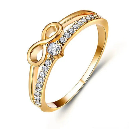 Fashion Silver colorRing for Women Diamond Infinity Love Rings Engagement Wedding Ring Party Female Jewelry Promise Rings Wedding Band Size 5-11 Bague Femme