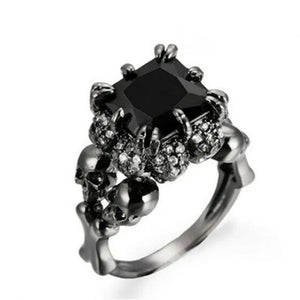 Fashion Zircon Jewelry Women Men Black Gold Wedding Ring Size 6-10 Arrow