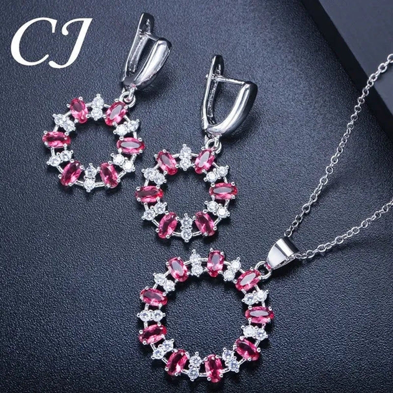 CANDICE Oval Yellow Platinum Plated Costume Party Jewelry Set Fashion Hollow Out Round Dangle Necklace Hoop Earrings with Silver Plated for Women Accessories