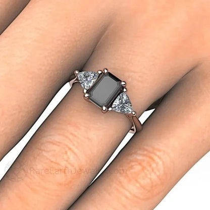 Classic Fashion 18K Rose Gold Black Diamond female Engagement Engagement Bride Princess Love Ring Size 5-11