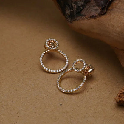 Zircon Front And Back Circle Stud Earrings For Women New Jewelry Delicate Earings