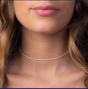 Tennis Gold Choker,Choker Gold Necklace ,Dainty Choker ,Trendy Choker ,Fashion Gold Choker,Silver Gold Necklace,Gold Choker, Women