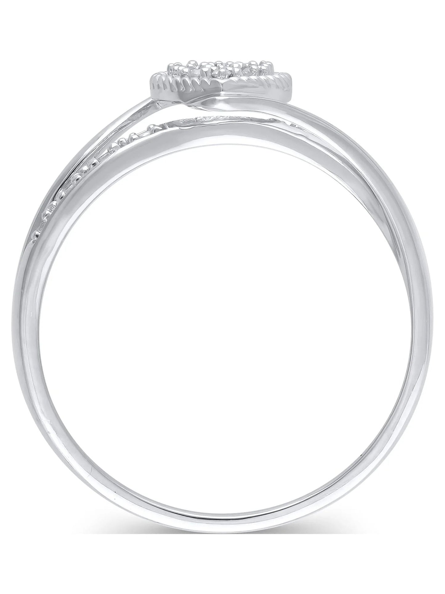 Diamond Accent (I3 Clarity, J-K Color)  Diamond Heart Promise Ring in 10K White Gold, Size 9