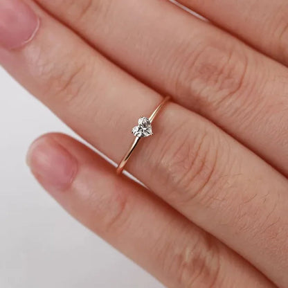 Rings for Women Little Heart Shaped Gold Color Wedding Engagement Dainty Ring Jewellry Zircon Romantic Fashion Jewelry - WORLD TIME VISITS