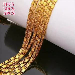 New Fashion Luxury Exquisite Men and Women Fashion Solid  Chain Necklace 2mm Wide and Thin Necklace Bridal Wedding Engagement High Jewelry Size: 16-30 Inches