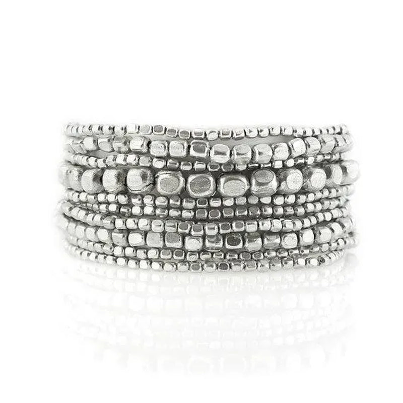 Silver Bead Bracelet Silver Bracelet Bead Bracelet Stretch Bracelet Stacking Bracelet Beaded Braceletyoga Bracelet