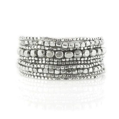 Silver Bead Bracelet Silver Bracelet Bead Bracelet Stretch Bracelet Stacking Bracelet Beaded Braceletyoga Bracelet