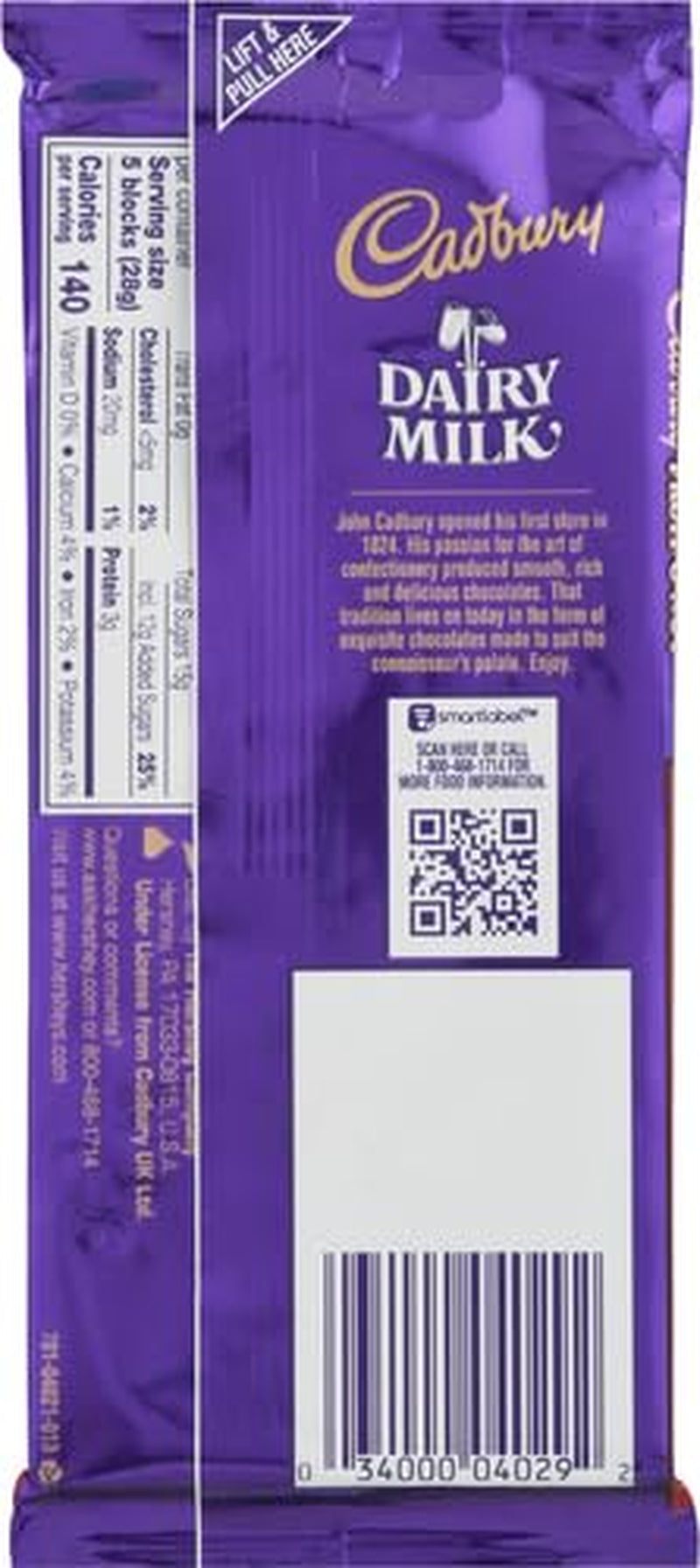 DAIRY MILK Fruit & Nut Milk Chocolate Candy Bar, 3.5 Oz