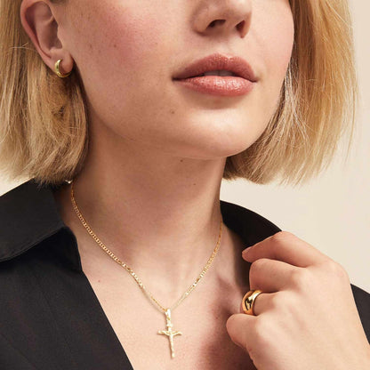 Cross Necklace for Women 14K Gold Cross Necklaces for Women Crucifix Necklace Gold Crosses Chain Pendant Necklaces for Woman 45Cm