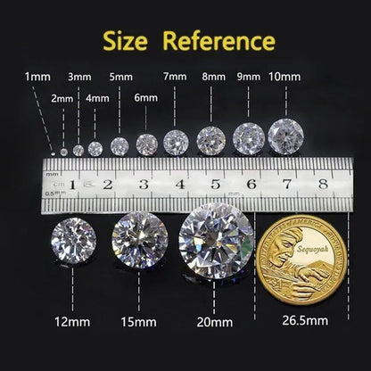 Moissanite 4 colors 5-12MM round high quality cut bare diamond gemstone DIY jewelry making