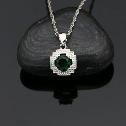 925 Sterling Silver Jewelry Set for Women Natural Green Cubic Zirconia Adjustable Ring Earrings Pendant Chain Bracelet 4PCS