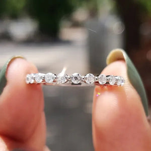 Fashion Bride Jewelry Luxury 925 Sterling Silver Ring Full Eternal Moissanite Diamond Rings for Women Proposal Wedding Engagement Anniversary Party Band Gift