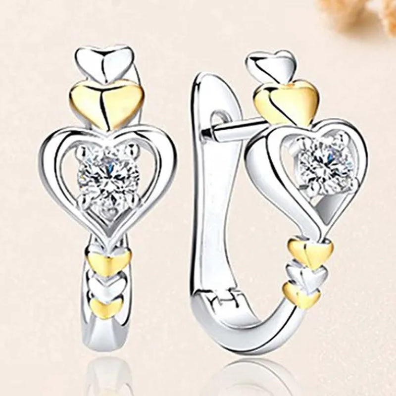 Creative Love Shape Weight Loss Earrings Heart to Heart Diamond Slim Earrings Chakra Burning Fat Magnetic Therapy Weight Loss Jewelry Gifts