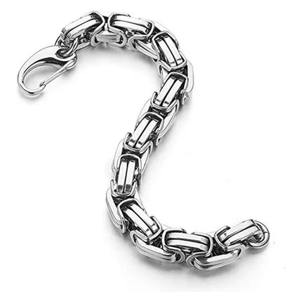 Men Jewelry Silver Stainless Steel Strong Byzantine Chain Curb Cuban Bracelet or Necklace 7inch-40inch