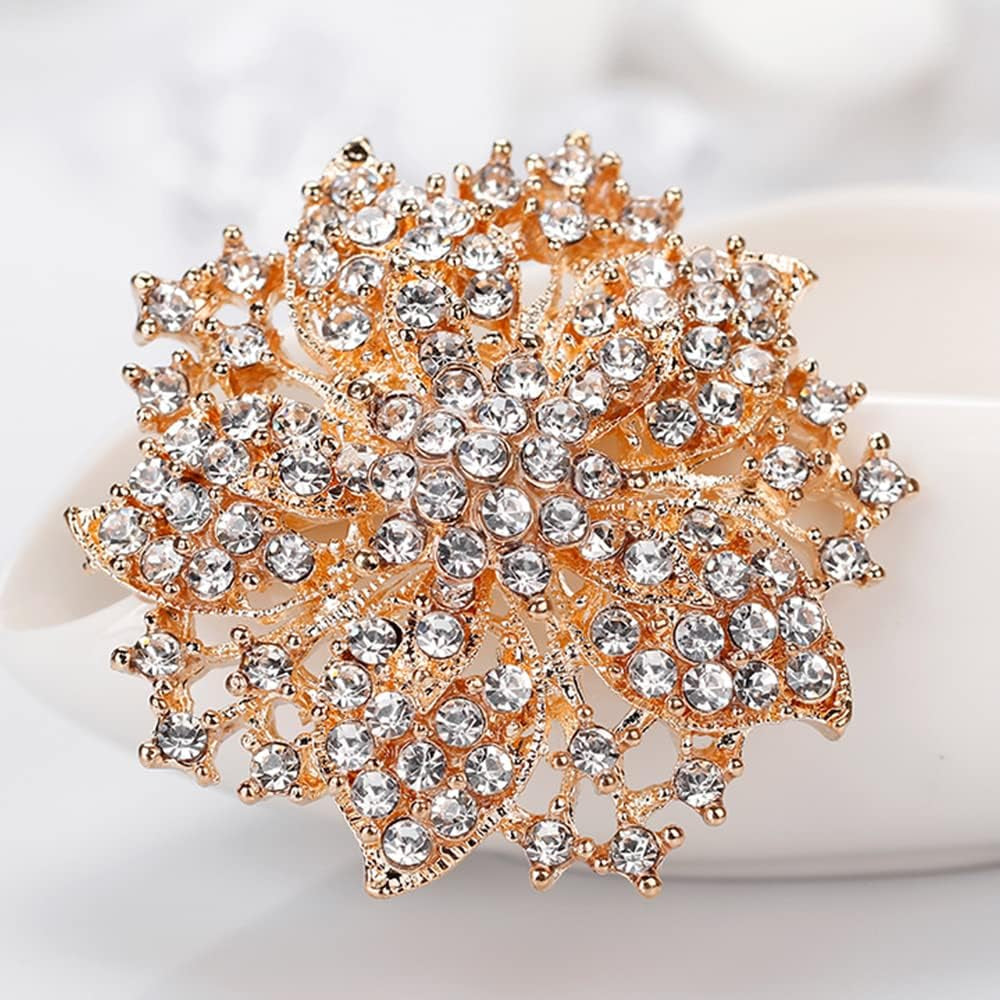 Fashion Jewelry Beautiful Silver Plated Rhinestone Crystal Brooch Pin for Woman
