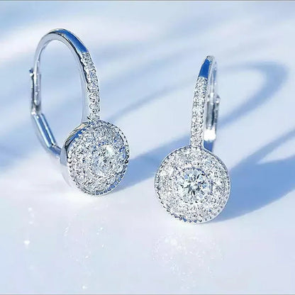 Trendy Micro Pave Diamond Drop Earring for Women Romantic Engagement Wedding Jewelry Lover Birthday Gift