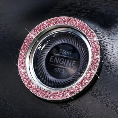 New Car One-Key Engine Start Stop Ignition Push Button Decorative Circle Ring Keyless Cover Trim Crystal Diamond Parts Decorate - WORLD TIME VISITS