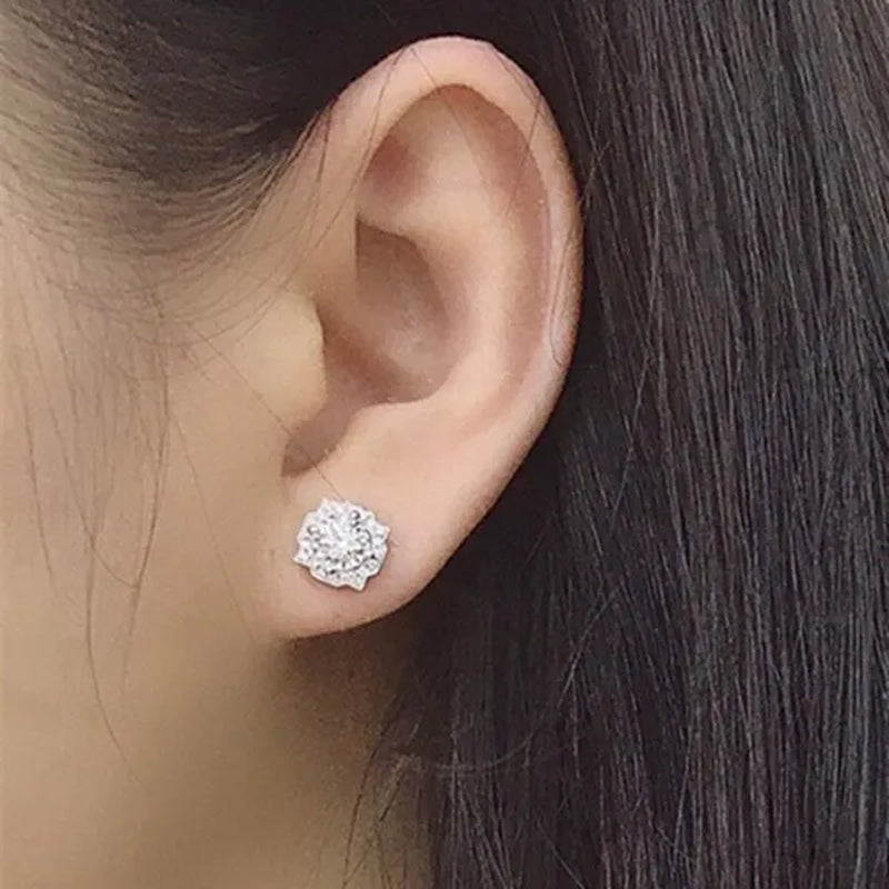Fashion 2.25CT Round Cut Diamond Stud Earrings Women 925 Sterling Silver Party Wedding Engagement Earrings Jewelry Gifts