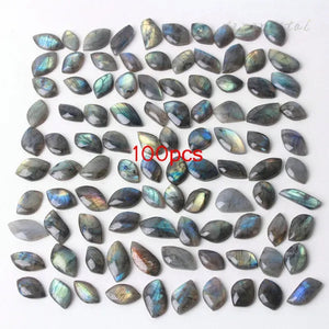 100Pcs Irregular Labradorite Cabochon Gemstone Crystal Pendant Decorative Jewelry