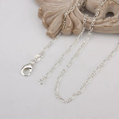 Promotion 925 Sterling Silver 2mm Chunky Figaro Men/women's Chain Necklace