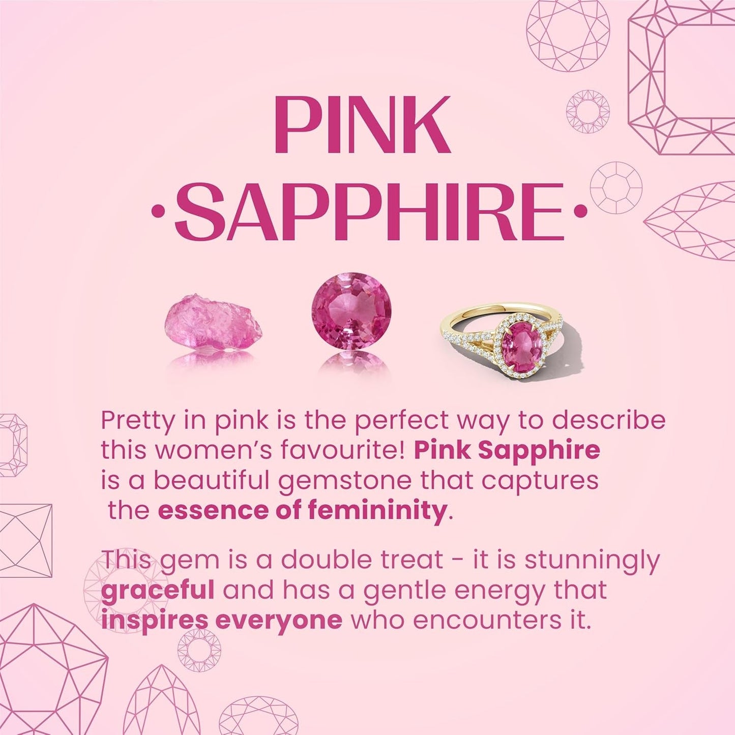 Natural Pink Sapphire Teardrop Pendant with Diamond in 14K Solid Gold/Platinum | Birthday, Engagement, Anniversary, Wedding Jewelry Gift for Women
