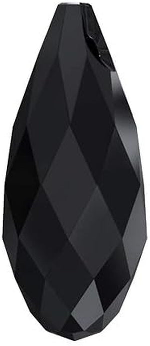 13 X 6.5Mm Austria Crystal 6010 Briolette Pendant by 4-Pcs (Jet)