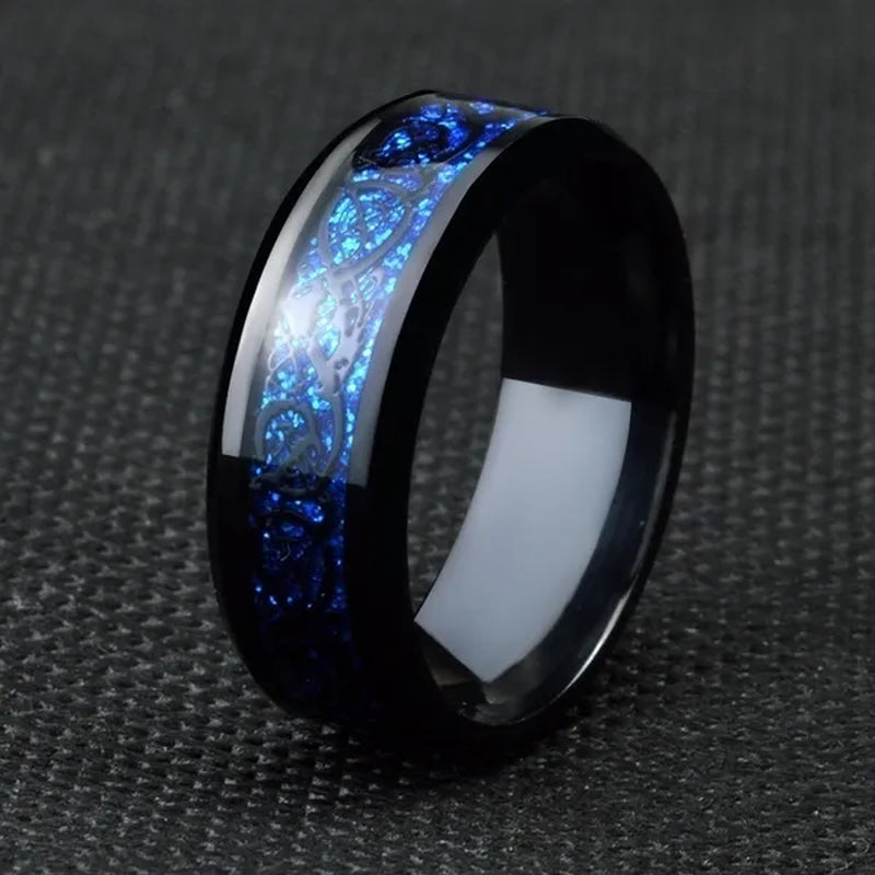 Rings Charm Couple Ring Stainless Steel Men's Ring Blue Color Sapphire Women's Wedding Ring Sets