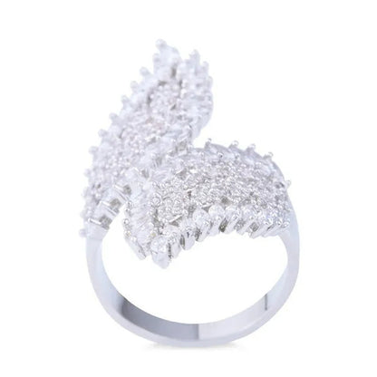 Silver Ring Leaf Open Ring Exaggerated Personality Leaf Gold Plated Ring Statement Crown Ring Natural Gemstones Ring Wedding Bride Engagement Band Charm Party Ring Jewelry