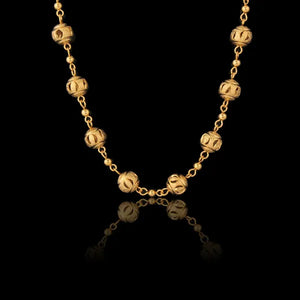 Unique Gold Ball Link Chain 18K Real Gold Plated Fashion Jewelry For Women Gift New Trendy Chokers Necklaces