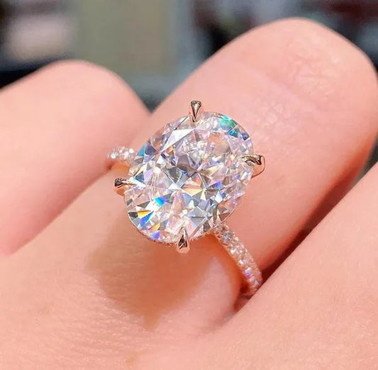 Lovely Valentine's Day Gift Ring Exquisite White Zircon Ring Anniversary Gift Engagement Bridal Wedding Jewelry Rings Size 5-11