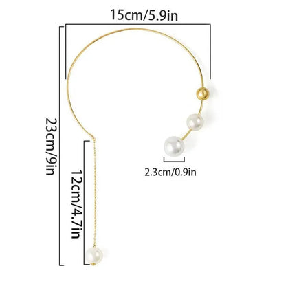 1Pcs Pearl Choker Necklace Elegant Big White Imitation Pearl Choker Necklace Clavicle Chain Fashion Necklace For Women Wedding Jewelry Collar