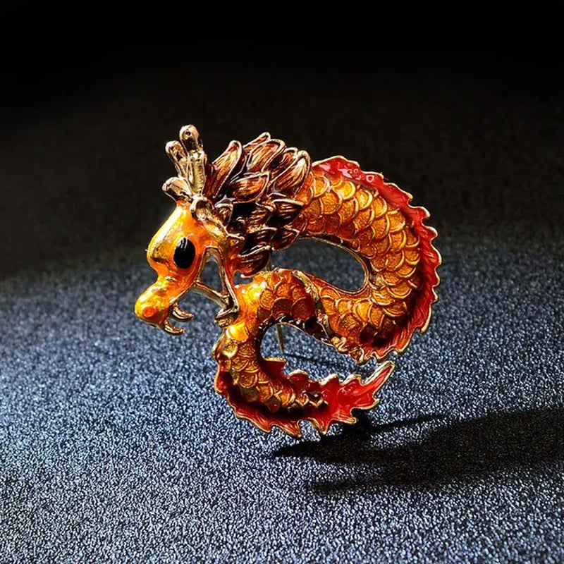 Enamel Creative Dragon Brooch For Women Child Brooches Pin Winter Desgin Party Gift
