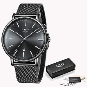 2019 LIGE Luxury Rose Gold Ladies Watch Simple Fashion Casual Ladies Watch Ultra-Thin Waterproof Quartz Watch Montre Femme