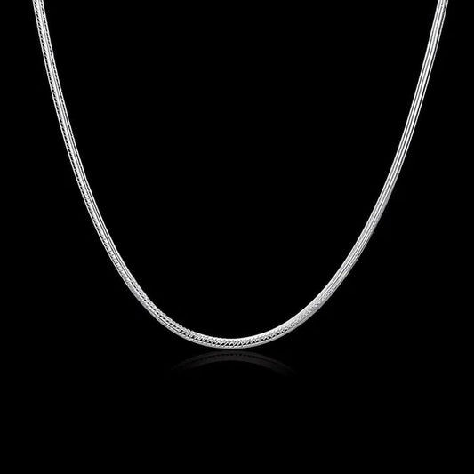 Flat Curb Chain 2mm Wide 16inch~24inch Long Silver Chain for Bracelet Necklace Basic Design Jewelry