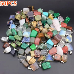 3/6/12/30 PCS Irregular Shape Chakra Stone Pendant Natural Crystal Quartz Stone Pendant Healing Crystal Gem Pendant for Women Girls