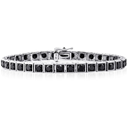 5.00 Carat T.W. Black Diamond Sterling Silver Bracelet
