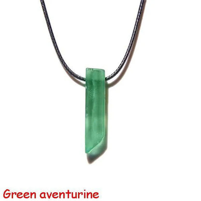 Natural Minerals Lucky Reiki Healing Crystal Quartz Stone Necklace Jewelry Pendulum Natural Tigereye Lazuli Citrin Necklace