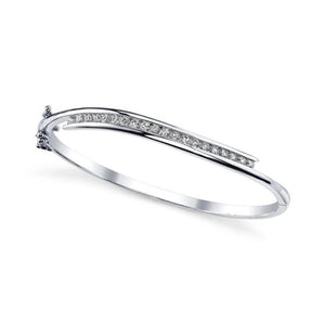 Enterprises 27025 5 CT Sparkling round Diamond Ladies Bangle - White Gold