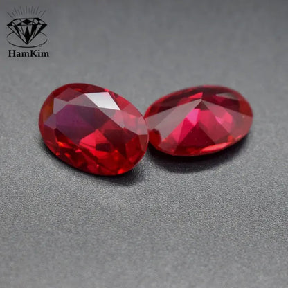 Excellent Natural Emerald Oval Red Ruby Faceted Cut AAAAAA VVS Loose Gemstone