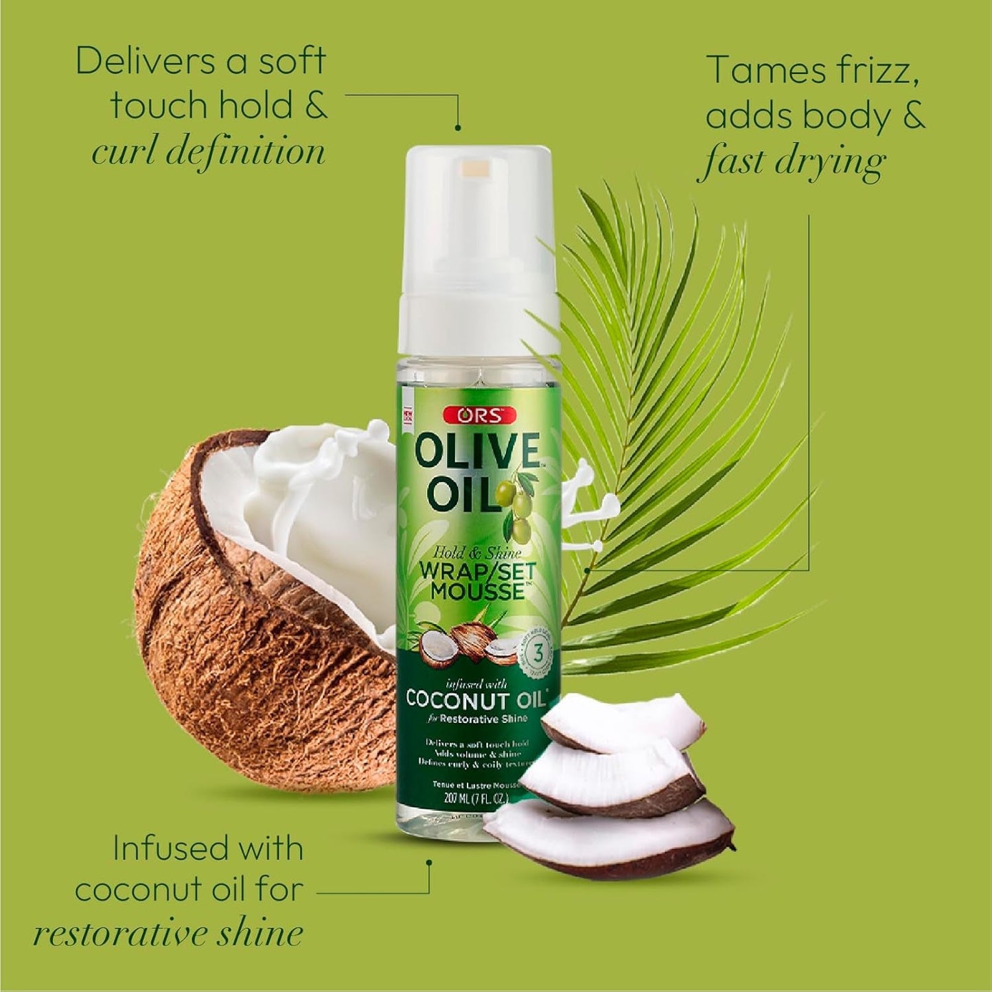 Olive Oil Hold & Shine Wrap/Set Mousse