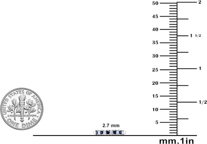 Prong-Set 1/2 CT Princess Cut Natural Diamond & Blue Sapphire Wedding Band (H-I, I1-I2) in 14K White Gold | Fine Jewelry for Women Girls | Gift Box Included