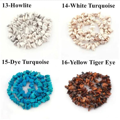 Natural Stone 5-8MM Irregular Shape Freeform Chip Bead Pink Quartz Amethysts Agates Lapis lazuli For Jewelry Making DIY Bracelet16"