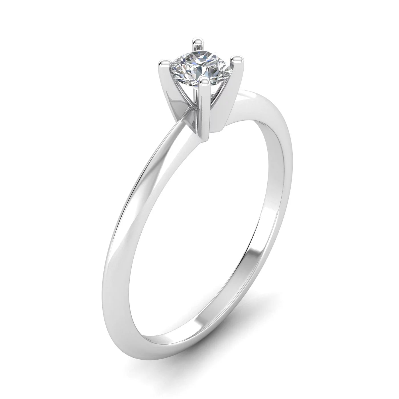 G/SI 1/5Ct Diamond Solitaire Engagement Ring in Sterling Silver